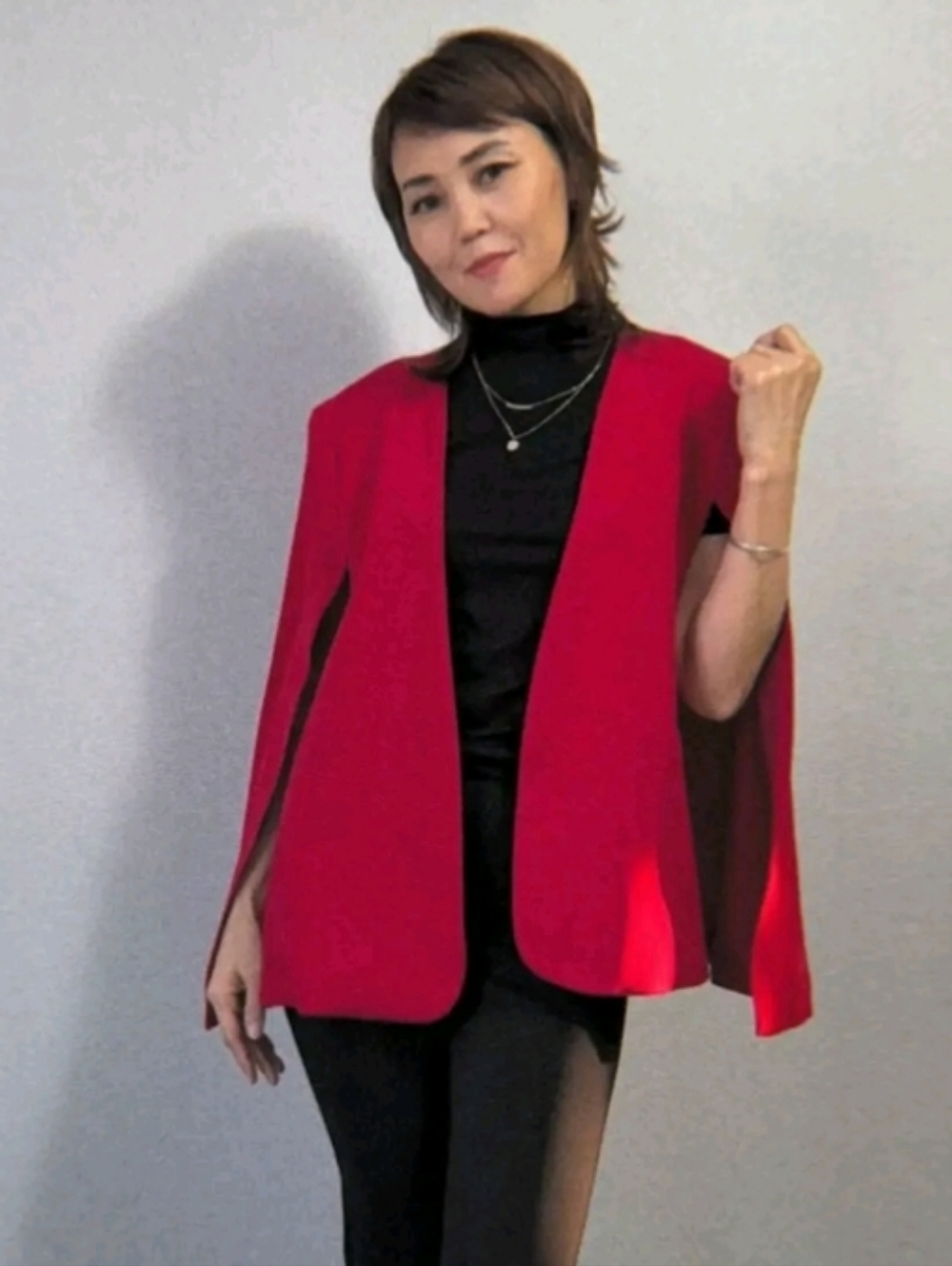 ZARA CAPE BLAZER JACKET RED SIZE XS - Picture 14 of 16